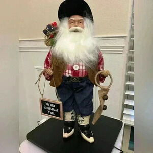 🎅🤠 North Pole Trading Co. Cowboy Santa Figurine – 19” – 2020 – Like New